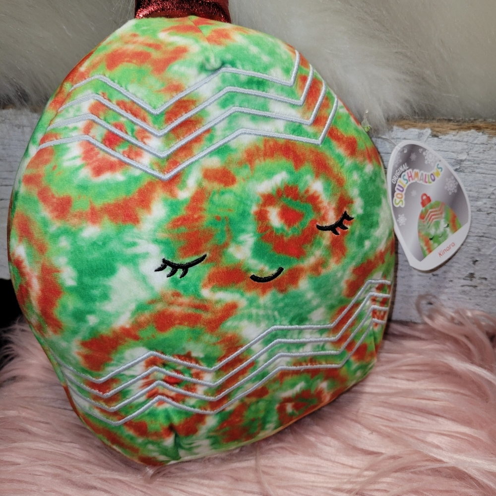 Squishmallow 10” Kinara Christmas Ornament Red Green Tie Dye Holiday New W/ Tags - Picture 13 of 13